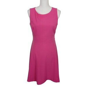 NINE WEST Fit & Flair Hot Pink Sleeveless Dress Sz 6 NWOT
